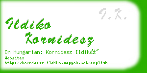 ildiko kornidesz business card